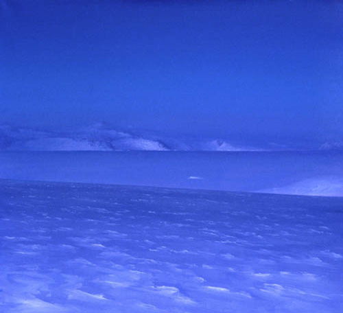 White Island Blue Morning Anarctica Oil Paintings David Rosenthal Antarctic Artist